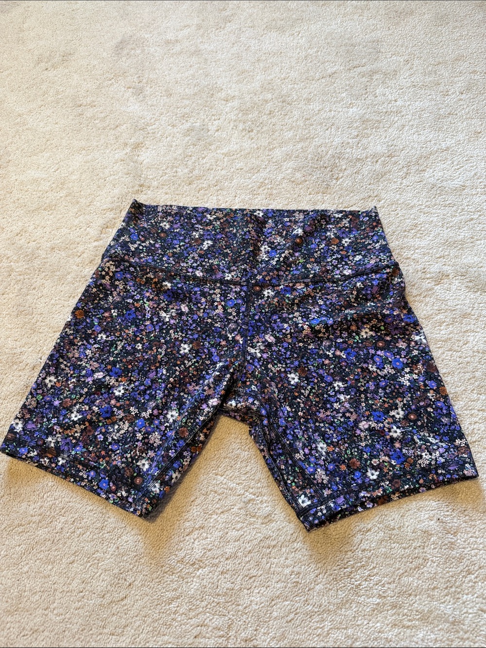 lululemon athletica Purple Floral High-Rise Bike Shorts